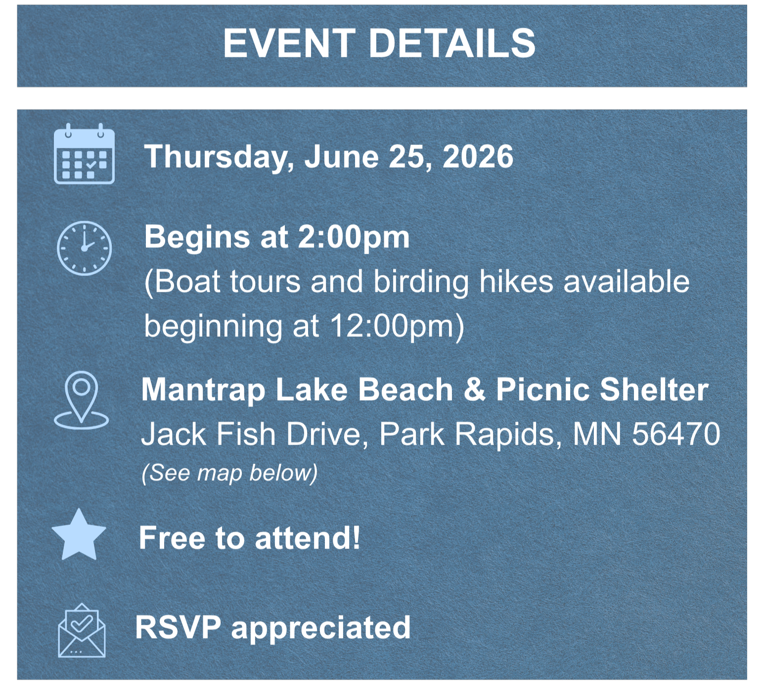 Updated Events Mantrap WMA Grand Opening, Landing Page - Northern Waters Land Trust
