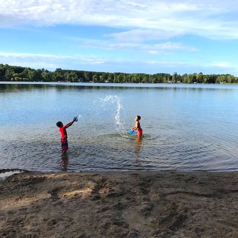 Kids at Lake by Elizabeth Mboutchom1