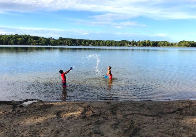 Kids at Lake by Elizabeth Mboutchom1